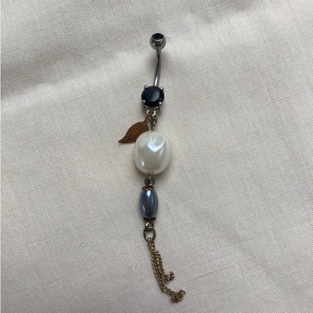 Black- White Belly button Ring surgical stainless steel  belly button-2 for $25…